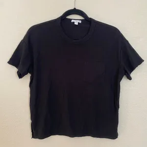 Standard James Perse Black Short Sleeve Shirt Boxy Cotton Blend Women's 0 / XS thumbnail 1