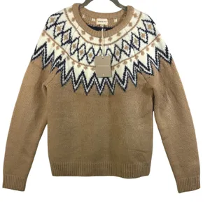 Thread & Supply Womens Fair Isle Claire Knit Sweater Oat Brown Small NWT thumbnail 5