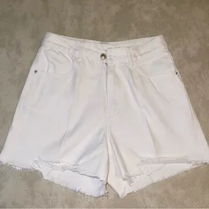 Princess Polly White High Waist Shorts thumbnail 5