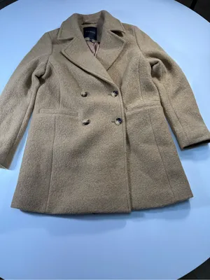 Talbots Wool Blend Camel Double-Breasted Peacoat thumbnail 9