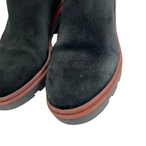 Antonio de Faria Black Suede Chunky Heeled Chelsea Boots thumbnail 3