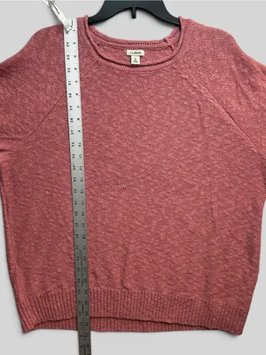 L.L.Bean Women’s XL Pink Cotton Textured Knit Crewneck Sweater Pullover thumbnail 8
