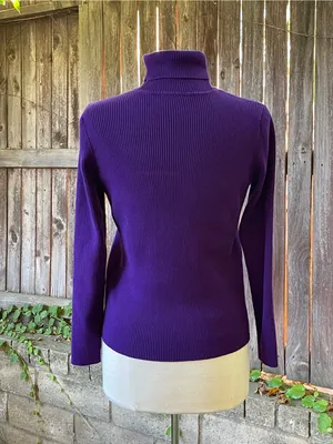 Lauren Ralph Lauren Purple Ribbed Turtleneck old money luxury classic minimalist thumbnail 4