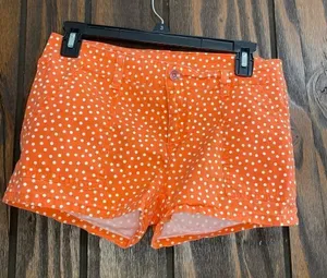 Splendid Polka Dot Shorts Size 4 Orange 98% Cotton Made in USA thumbnail 1