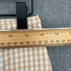 Madewell Slim Emmett Wide-Leg Crop Pants 26 Tan White Gingham Check Cottagecore thumbnail 10