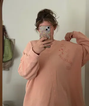 Aerie Pink Crewneck Oversized Small thumbnail 4