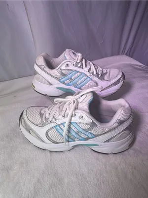 adidas White and Light Blue Women’s Athletic Running Shoes thumbnail 2