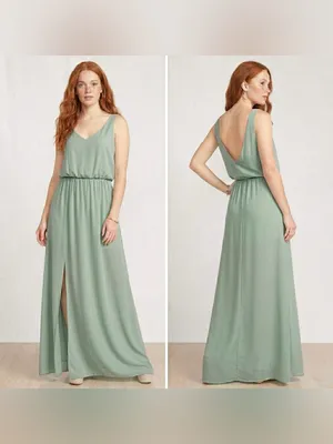 SHOW ME YOUR MUMU Women’s Kendal Maxi V-neck Sleeveless Maxi Dress Sage Size S thumbnail 2