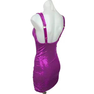 Urban Outfitters Metallic Purple Glitter Cowl Sequin Sleeveless Mini Dress XS thumbnail 6