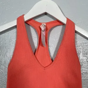 Free People Movement Women XS Orange Pink Free Throw Crop Top Ribbed Athleisure thumbnail 3
