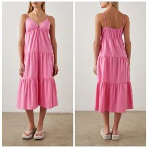 Rails Avril Hot Pink Tiered Midi Dress Sleeveless Sundress‎ Casual Summer thumbnail 2
