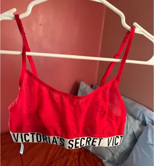 Victoria's Secret Red Mesh Bralette Hearts thumbnail 1