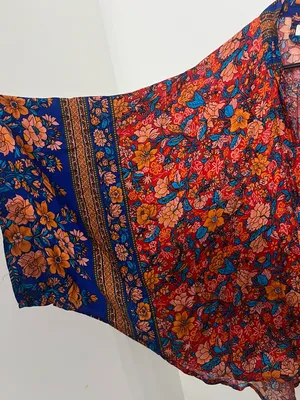 Paparazzi Multicolor Floral Kimono - Blue & Orange & Pink size medium thumbnail 6