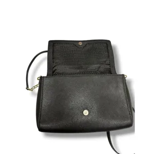 Kate Spade New York Black Saffiano Leather Crossbody Bag Gold Hardware Flap Snap thumbnail 4
