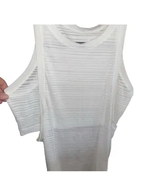 White tank top with cut out detail #summer #festival thumbnail 2