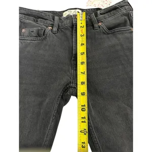 Free People NWT Raw High Rise Jeggings Skinny Jeans Washed Black Size 24 NWT thumbnail 6