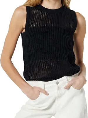 Uniqlo Black Sleeveless Knit Tank Top thumbnail 1