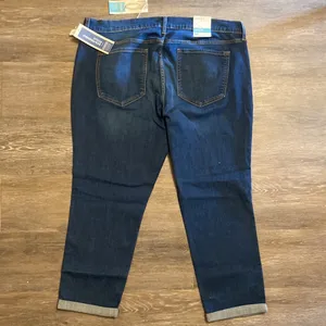 Old Navy Dark Wash Boyfriend Straight Cuffed Jeans Size 18 NWT thumbnail 3