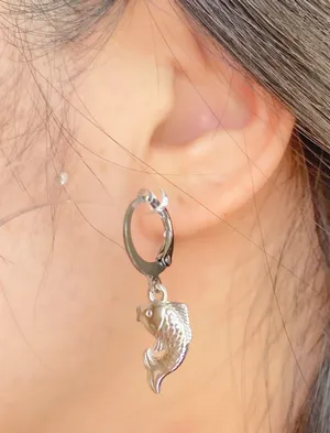 Handmade fully stainless steel koi fish simple earrings🌀🐟 thumbnail 5