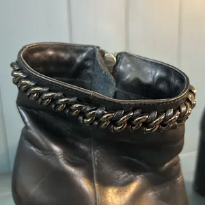 Coach Black Leather Ankle Boots with Chain Detail | Size 7 thumbnail 2