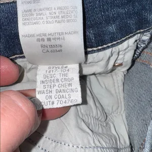 Mother jeans the insider crop step chew Distressed Blue dancing on coals 24 thumbnail 7