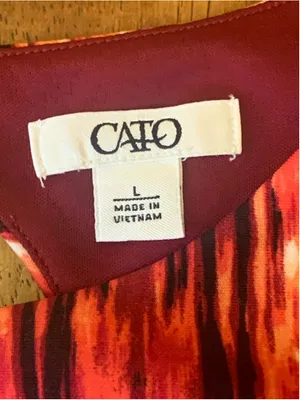 Cato Dress Large Cream, Black, Maroon Sleeveless Above Knee thumbnail 2