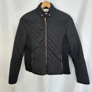 Ci Sono Quilted Puffer Jacket Womens Large Preppy Winter Elbow‎ Patches Zip Up thumbnail 1