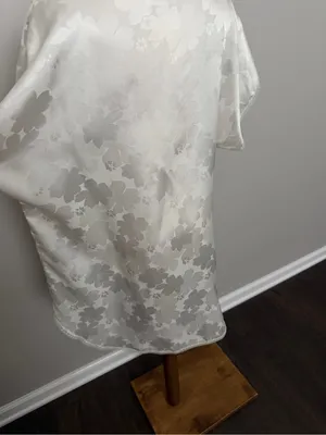 Vintage Lily Of France Nightgown Nighty Dress Satin Floral Lace Ivory Cream thumbnail 10