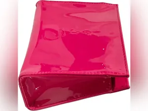 Yves Saint Laurent YSL Beauté Hot Pink Patent Cosmetic Pouch Makeup Bag clutch thumbnail 2