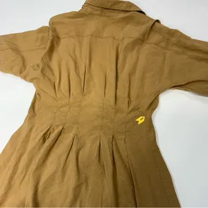 Veronica Beard Adavi Pleated Button-Front Dress Size 4 in Light Brown thumbnail 8