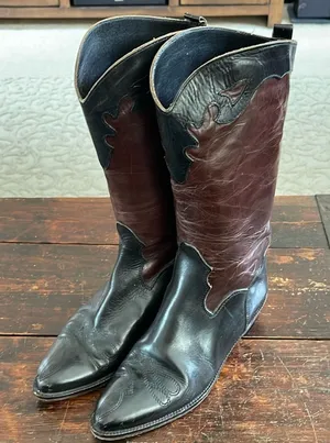 Joan & David Black/Brown Handmade Leather Western Boots Size 36/5.5 thumbnail 1