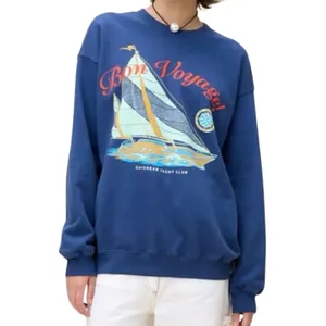 DAYDREAMER Bon Voyage BF Sweatshirt in Washed Indigo, Size Small New without Tag thumbnail 11