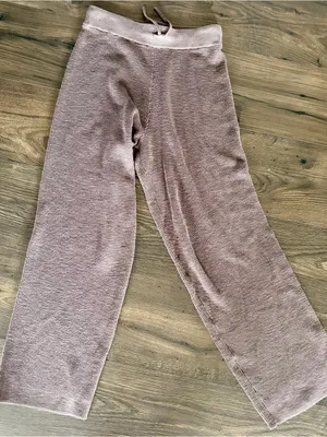 Free People Beach Knit Pants Size S Brown Ribbed Drawstring Lounge Pants thumbnail 1