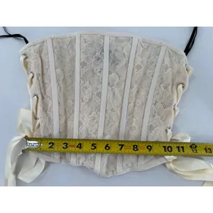 Forever 21 Ivory Lace Corset Bustier Lace Up Ribbon Coquette Y2K Romantic Fairy thumbnail 5