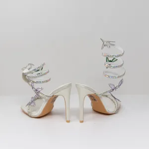 NEW Azalea Wang Zarya Crystal Jewel Butterfly Ankle Wrap Stiletto High Heels thumbnail 3