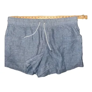 Athleta Cabo Blue Linen Shorts,‎ Size 24 thumbnail 7