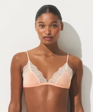 Skims Sheer Rib Lace Triangle Bralette Villa Size Large thumbnail 1