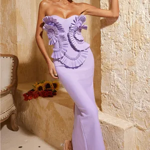 Insane lilac beaded maxi dress Purple thumbnail 2