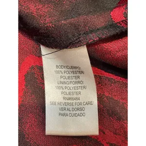 Studio One NY Dress Size 6 Red Matted Satin Black Floral Sleeveless Fit & Flare thumbnail 6