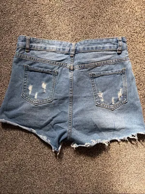 Denim Distressed Women’s Shorts Blue Size M thumbnail 4