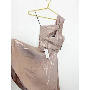NWT TOPSHOP One Shoulder Cocktail Metallic Foil Mini Dress Gold Pink Size 2 thumbnail 12