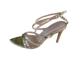 Felicity size 7 womens gold Patent leather heels strappy ankle NWOT thumbnail 1