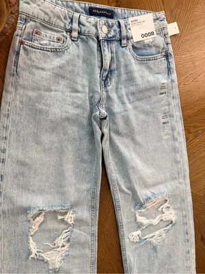 Aeropostale light wash distressed low rise wide leg jeans 000R thumbnail 3