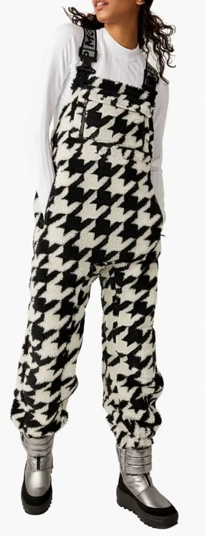 NEW Free People FP Movement Hit the Slopes Fleece Overall Sz S thumbnail 1