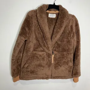 REI Co-op brown Nook Cardigan women's size‎ small cozy soft teddy jacket thumbnail 2