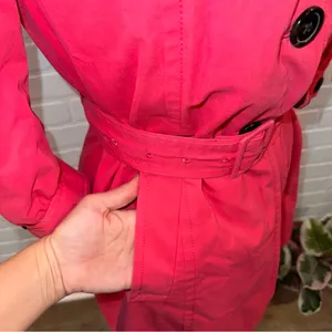 Banana Republic Pink Y2K Style Belted Trench Coat thumbnail 10