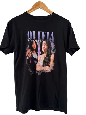 Olivia Rodrigo Black Graphic Tee - Olivia Rodrigo Short Sleeve Top EUC thumbnail 1