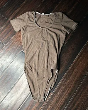 Bodysuit tee shirt short sleeve boho Los Angeles Apparel cotton spandex summer thumbnail 1