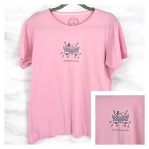 Life is Good Women's SS Wedding United We Ride Beide Groom T-Shirt Pink Medium‎ thumbnail 2