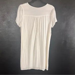 Lulus Down In Kokomo White And Blue Embroidered Lace Up Dress Size‎ Medium thumbnail 2
